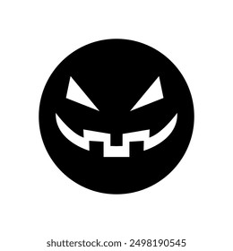 Halloween face icon vector. Scary face illustration sign. Funny Face symbol. Pumpkin face logo.