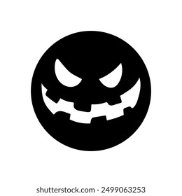 Halloween face icon vector. Scary face illustration sign. Funny Face symbol. Pumpkin face logo.