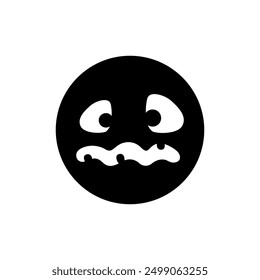 Halloween face icon vector. Scary face illustration sign. Funny Face symbol. Pumpkin face logo.