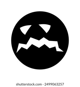 Halloween face icon vector. Scary face illustration sign. Funny Face symbol. Pumpkin face logo.