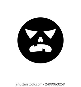 Halloween face icon vector. Scary face illustration sign. Funny Face symbol. Pumpkin face logo.