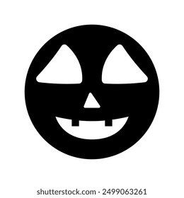 Halloween face icon vector. Scary face illustration sign. Funny Face symbol. Pumpkin face logo.