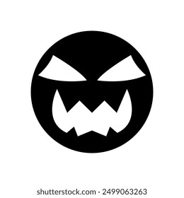 Halloween face icon vector. Scary face illustration sign. Funny Face symbol. Pumpkin face logo.