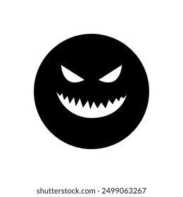 Halloween face icon vector. Scary face illustration sign. Funny Face symbol. Pumpkin face logo.