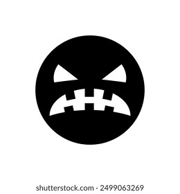 Halloween face icon vector. Scary face illustration sign. Funny Face symbol. Pumpkin face logo.