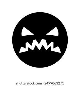 Halloween face icon vector. Scary face illustration sign. Funny Face symbol. Pumpkin face logo.