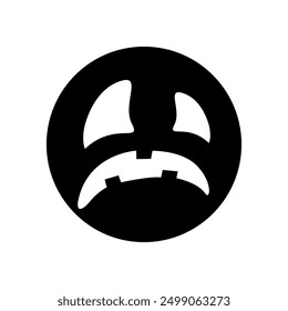 Halloween face icon vector. Scary face illustration sign. Funny Face symbol. Pumpkin face logo.