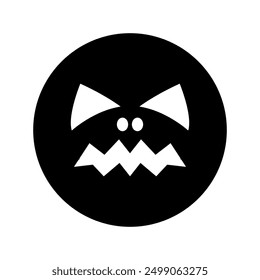 Halloween face icon vector. Scary face illustration sign. Funny Face symbol. Pumpkin face logo.