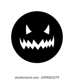 Halloween face icon vector. Scary face illustration sign. Funny Face symbol. Pumpkin face logo.