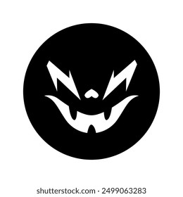 Halloween face icon vector. Scary face illustration sign. Funny Face symbol. Pumpkin face logo.