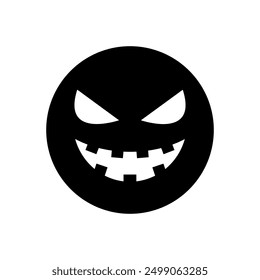 Halloween face icon vector. Scary face illustration sign. Funny Face symbol. Pumpkin face logo.