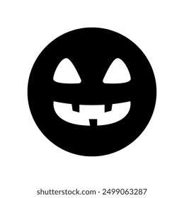 Halloween face icon vector. Scary face illustration sign. Funny Face symbol. Pumpkin face logo.