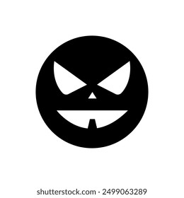 Halloween face icon vector. Scary face illustration sign. Funny Face symbol. Pumpkin face logo.