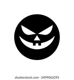 Halloween face icon vector. Scary face illustration sign. Funny Face symbol. Pumpkin face logo.