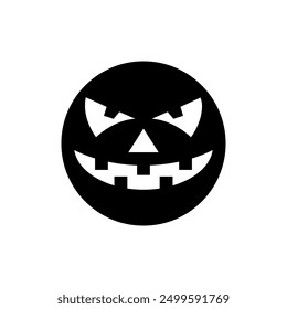 Halloween face icon vector. Scary face illustration sign. Funny Face symbol. Pumpkin face logo.