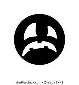 Halloween face icon vector. Scary face illustration sign. Funny Face symbol. Pumpkin face logo.