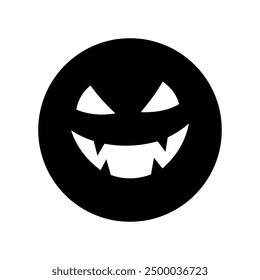 Halloween face icon vector. Scary face illustration sign. Funny Face symbol. Pumpkin face logo.