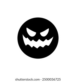 Halloween face icon vector. Scary face illustration sign. Funny Face symbol. Pumpkin face logo.