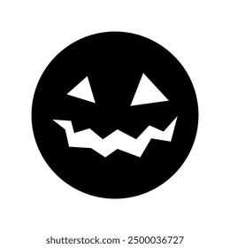 Halloween face icon vector. Scary face illustration sign. Funny Face symbol. Pumpkin face logo.