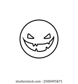 Halloween face icon vector. Scary face illustration sign. Funny Face symbol. Pumpkin face logo.