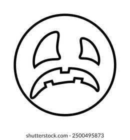 Halloween face icon vector. Scary face illustration sign. Funny Face symbol. Pumpkin face logo.