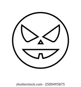 Halloween face icon vector. Scary face illustration sign. Funny Face symbol. Pumpkin face logo.