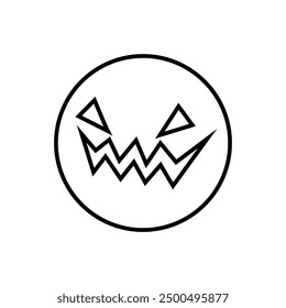 Halloween face icon vector. Scary face illustration sign. Funny Face symbol. Pumpkin face logo.