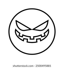 Halloween face icon vector. Scary face illustration sign. Funny Face symbol. Pumpkin face logo.