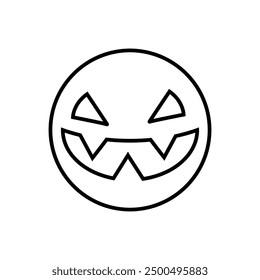 Halloween face icon vector. Scary face illustration sign. Funny Face symbol. Pumpkin face logo.