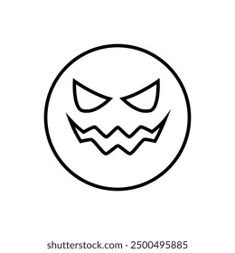 Halloween face icon vector. Scary face illustration sign. Funny Face symbol. Pumpkin face logo.