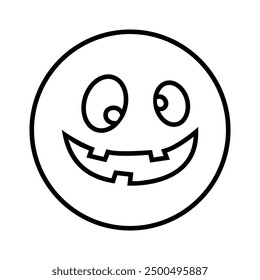 Halloween face icon vector. Scary face illustration sign. Funny Face symbol. Pumpkin face logo.