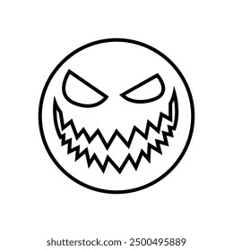 Halloween face icon vector. Scary face illustration sign. Funny Face symbol. Pumpkin face logo.