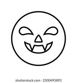 Halloween face icon vector. Scary face illustration sign. Funny Face symbol. Pumpkin face logo.