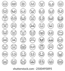 Halloween face icon vector. Scary face illustration sign. Funny Face symbol. Pumpkin face logo.