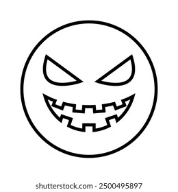 Halloween face icon vector. Scary face illustration sign. Funny Face symbol. Pumpkin face logo.