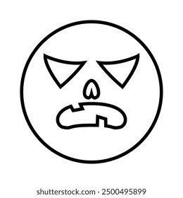 Halloween face icon vector. Scary face illustration sign. Funny Face symbol. Pumpkin face logo.