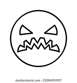 Halloween face icon vector. Scary face illustration sign. Funny Face symbol. Pumpkin face logo.