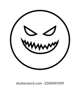 Halloween face icon vector. Scary face illustration sign. Funny Face symbol. Pumpkin face logo.