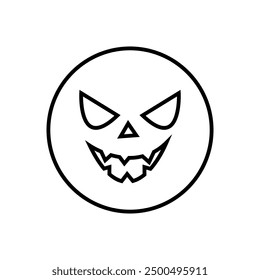 Halloween face icon vector. Scary face illustration sign. Funny Face symbol. Pumpkin face logo.