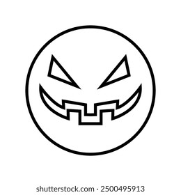 Halloween face icon vector. Scary face illustration sign. Funny Face symbol. Pumpkin face logo.