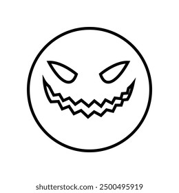 Halloween face icon vector. Scary face illustration sign. Funny Face symbol. Pumpkin face logo.