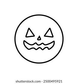 Halloween face icon vector. Scary face illustration sign. Funny Face symbol. Pumpkin face logo.