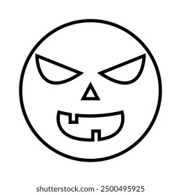 Halloween face icon vector. Scary face illustration sign. Funny Face symbol. Pumpkin face logo.