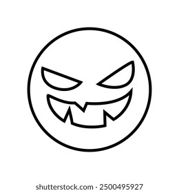 Halloween face icon vector. Scary face illustration sign. Funny Face symbol. Pumpkin face logo.