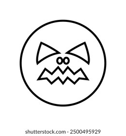 Halloween face icon vector. Scary face illustration sign. Funny Face symbol. Pumpkin face logo.