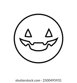 Halloween face icon vector. Scary face illustration sign. Funny Face symbol. Pumpkin face logo.