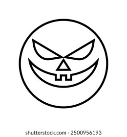 Halloween face icon vector. Scary face illustration sign. Funny Face symbol. Pumpkin face logo.