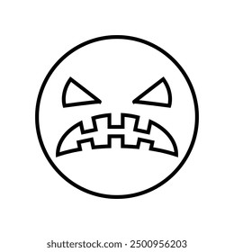 Halloween face icon vector. Scary face illustration sign. Funny Face symbol. Pumpkin face logo.