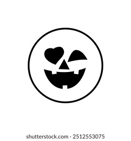 Vector de icono de cara de Halloween. Señal de ilustración de cara de miedo. Símbolo de la cara divertida. Logo de la cara de calabaza.