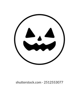 Vector de icono de cara de Halloween. Señal de ilustración de cara de miedo. Símbolo de la cara divertida. Logo de la cara de calabaza.